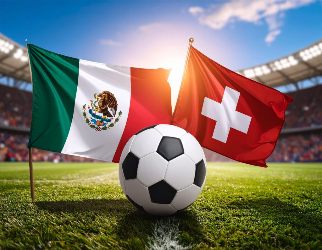 Mexico vs Switzerland match action at Rice Eccles Stadium before 2025 Gold Cup