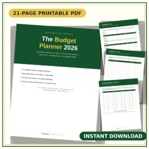 budget planner mockup