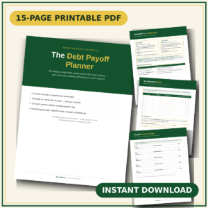 debt payoff planner mockup