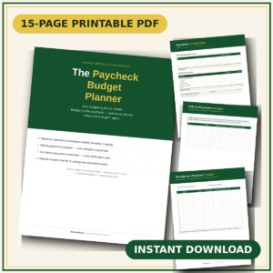 paycheck budget planner mockup