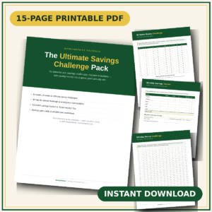 savings challenge pack mockup